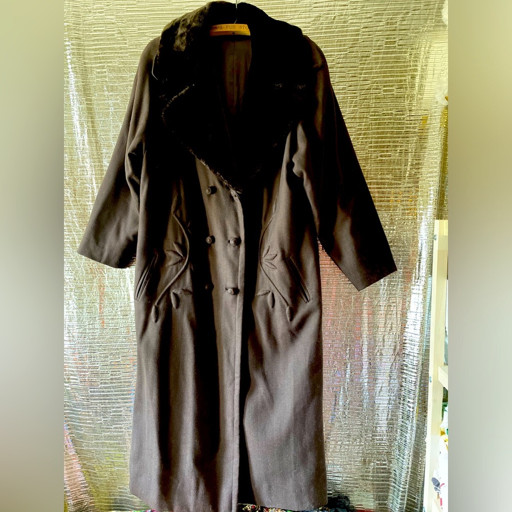 Chocolate brown wool vintage coat